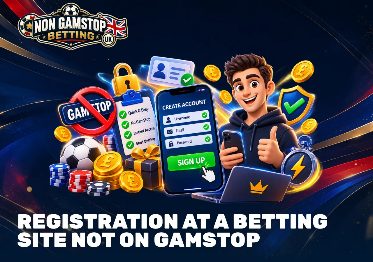 Registration at a betting site not on GamStop with a quick account creation and sign-up process.